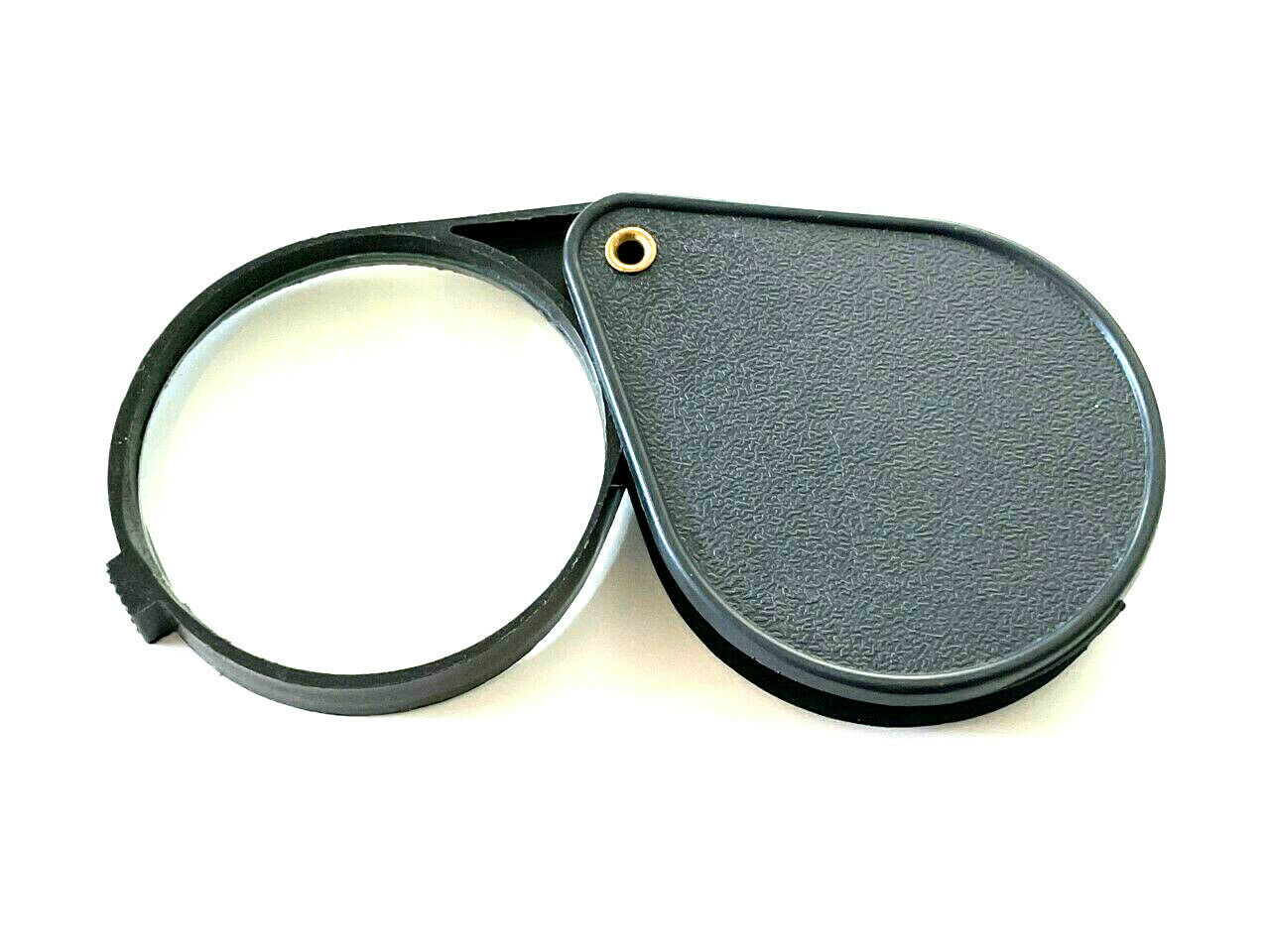 R 5X Glass Lens Pocket Magnifier with Leather Pouch Folding Magnifying Tool SODIAL