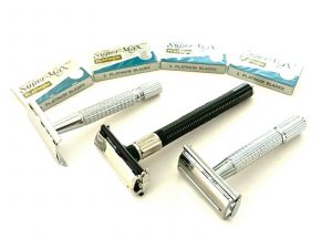3pcs Old Fashion Vintage Classic Safety Razors + 20 Razor Blades Gift Set