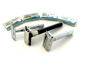 3pcs Old School Old Timers Classic Safety Razors Men's Gift Set w/20pcs Double Edge Razor Blades