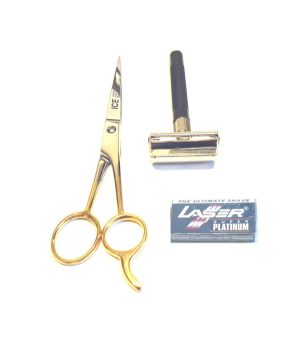 Barber Hair Cutting Scissors 7.5” Size PLUS Old Fashion Safety Razor Set