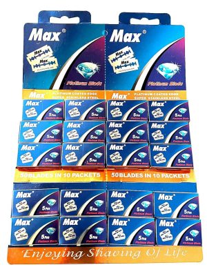100pcs Max Platinum Double Edge Razors Barbar's Choice Stainless Steel Razor Blades Salon