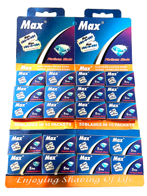 100pcs Max Double Edge Platinum Blades Barber Barber Hair Removal Shaving Sharp NEW