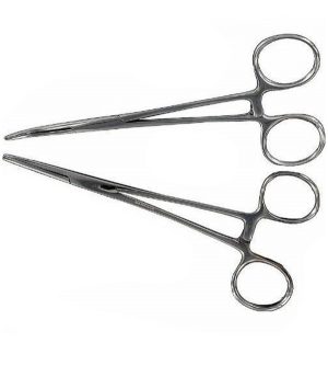 Hemostat Locking Forceps 8" Size Straight & Curved Stainless Kit