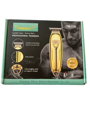 Professional Hair Clipper Trimmer GOLD Color Rechargeable Stainless Steel Blades Unisex EXCELLENT