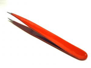 2pcs Eyebrow Plunker Tweezers Pointed Tip Red Color