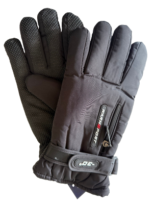 Heavy Duty Super Warm Mens Winter Gloves Fur Inside + Zipper Built In EXCELLENT