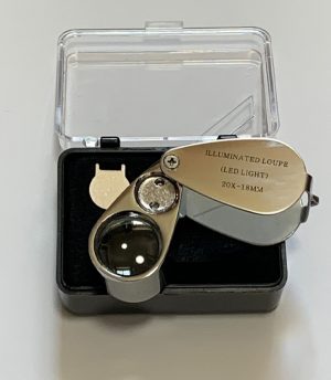 Jewelers LED Power Loupe 20x Power Magnification Batteries Included